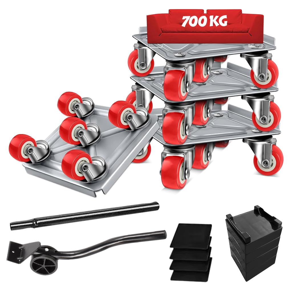 HASTHIP 5Pcs Furniture Moving Wheel Dolly with 4 Leverage Pads 5-wheel Furniture Moving Dolly Loading Moving Dolly with Leverage Tool Furniture Dolly for Table, Plant Pot, Drawer, Home Appliances HASTHIP 5Pcs Furniture Moving Wheel Dolly with 4 Leverage Pads 5-wheel Furniture Moving Dolly Loading Moving Dolly with Leverage Tool Furniture Dolly for Table, Plant Pot, Drawer, Home Appliances